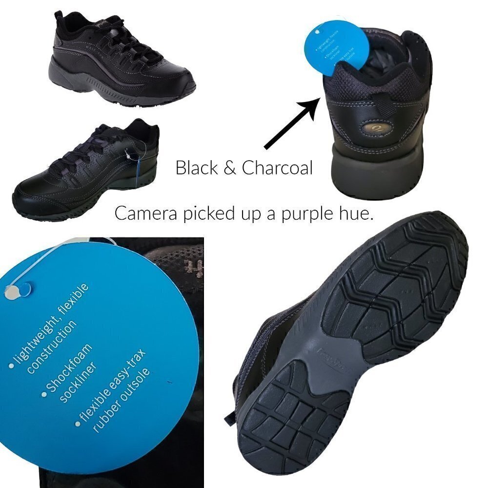 Easy Spirit Black Leather Sneaker NIB - Picture 2 of 2